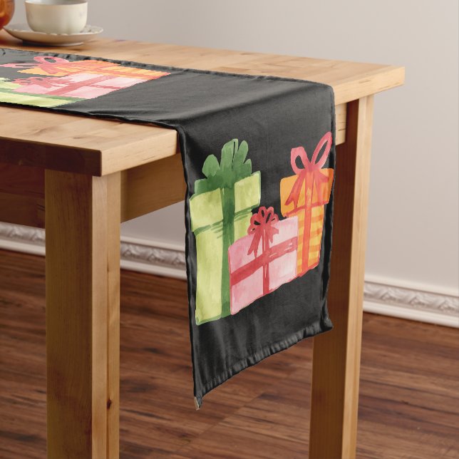Geschenkpakete mit schwarzer Hand Kurzer Tischläufer (Beispiel)