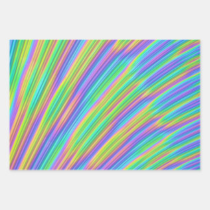 Geschenkpapier (abstrakte Regenbogenfarben) Set