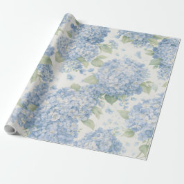 Geschenkpapier | Blaues Hortensien-Blumen-Geschenk