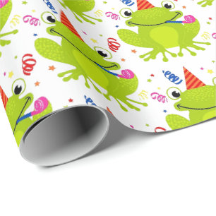 Geschenkpapier - feiernder Frosch