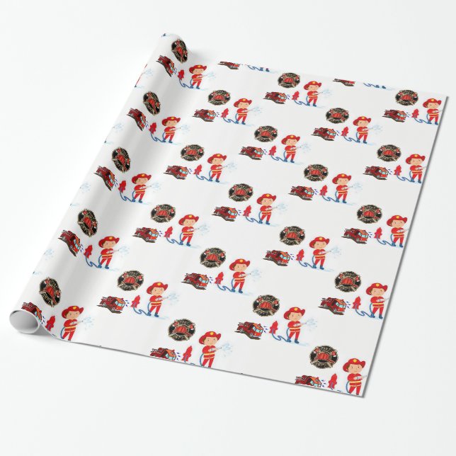 Geschenkpapier Feuerwehrmann (Ungerollt)