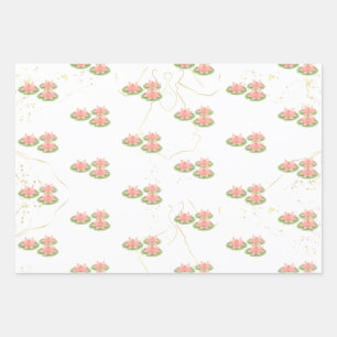 Geschenkpapier Flachblatt   Lotus- und Party-Motiv Set
