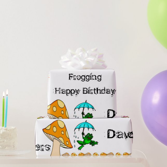 Geschenkpapier Frosch Pilz (Partygeschenke)