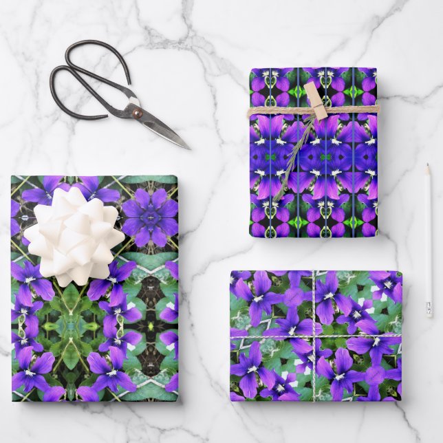 Geschenkpapier für Lila Waldviolette (Vorderseite)