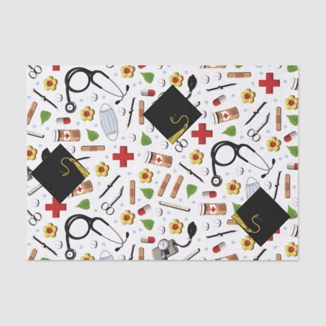 Geschenkpapier für Nurse Abschluss Seidenpapier (Vorderseite)