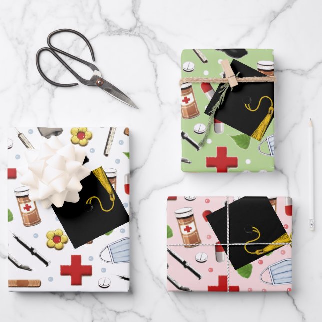 Geschenkpapier für Nurse-Abschluss Set (Vorderseite)