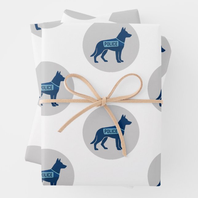 Geschenkpapier für Polizeihunde (K9) Set (Beispiel)