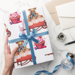 Geschenkpapier HalloweenGeburtstag VogelscheucheKü