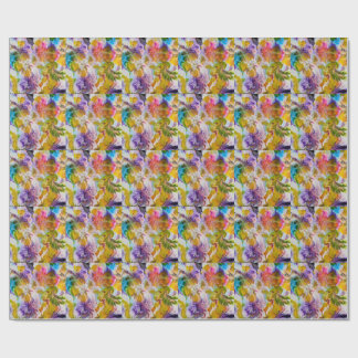 Geschenkpapier, handbemaltes Blumen-Geschenkpapier Geschenkpapier