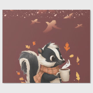 Geschenkpapier Herbst Stinktier Gemütlichkeit Wand