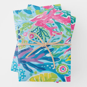 Geschenkpapier in stilvoller Grafik Set
