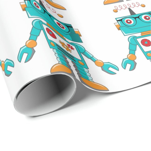 Geschenkpapier - Intelligenter Roboter (Rolleneckpunkt)
