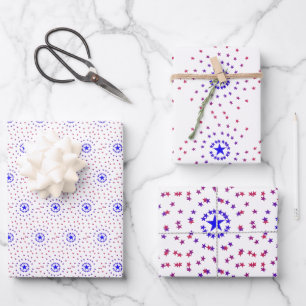 Geschenkpapier - Kreise von Sternen Set