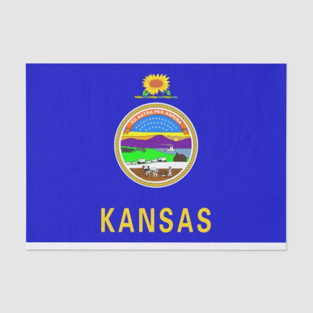Geschenkpapier mit Bild der Flagge von Kansas Seidenpapier (Vorderseite)