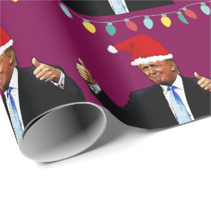 GESCHENKpapier MIT DONALD TRUMP MIT SANTAHUT
