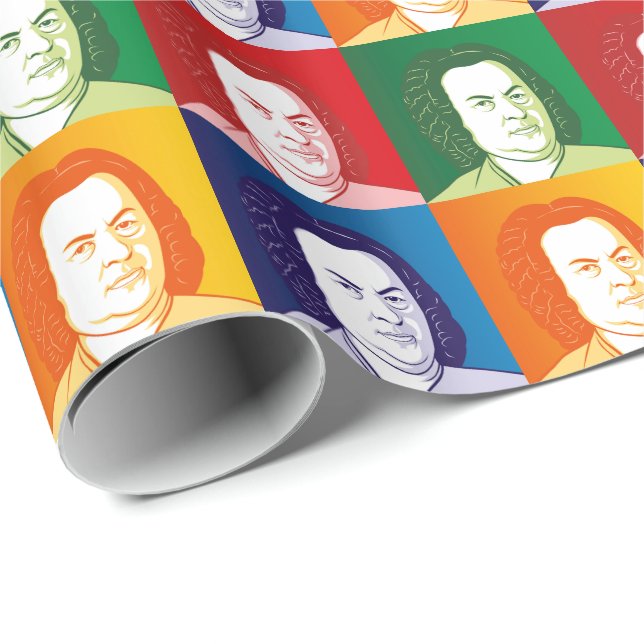Geschenkpapier mit Johann Sebastian Bach (Rolleneckpunkt)