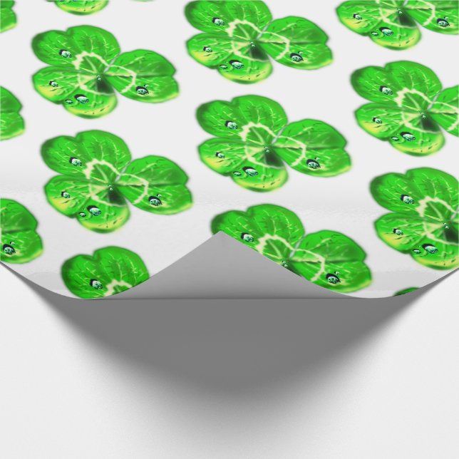 Geschenkpapier mit Kleeblatt (Ecke)