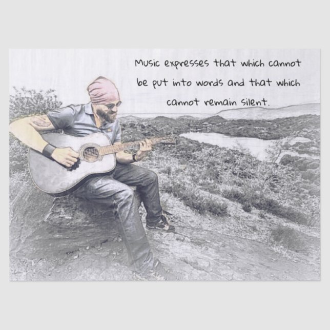 Geschenkpapier mit Musiker Seidenpapier (Vorderseite)