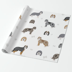 Geschenkpapier mit verschiedenen Doodle-Hunden