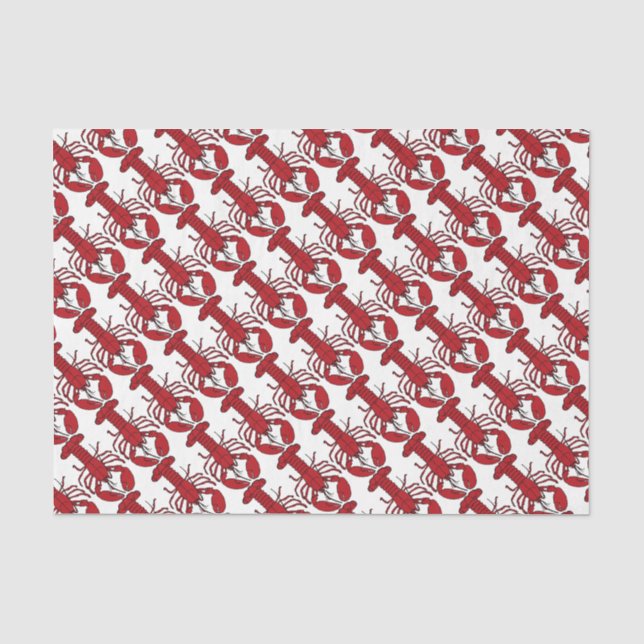 Geschenkpapier Nautischer niedlicher roter Hummer Seidenpapier (Vorderseite)