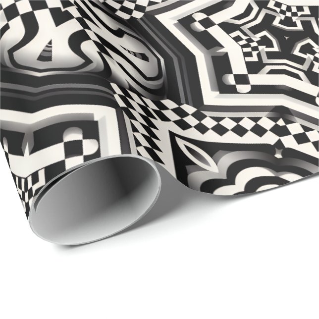 Geschenkpapier | Retro Mod Schachbrettmuster (Rolleneckpunkt)