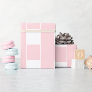 Geschenkpapier Rosa & Weiß gestreift quadratisch