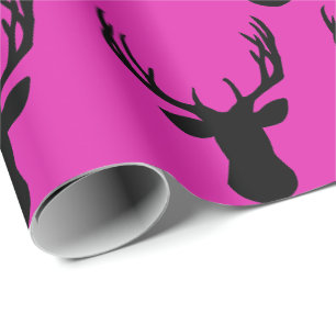 Geschenkpapier - Schockierend in Rosa Hirschkopf