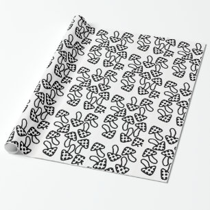 Geschenkpapier Schwarz & Weiß Pilz