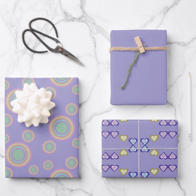 Geschenkpapier-Set mit 3 flachen Bögen Geschenkpapier Set (Vorderseite)