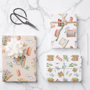 Geschenkpapier-Set mit 3 Motiven für Liebhaber alt Geschenkpapier Set