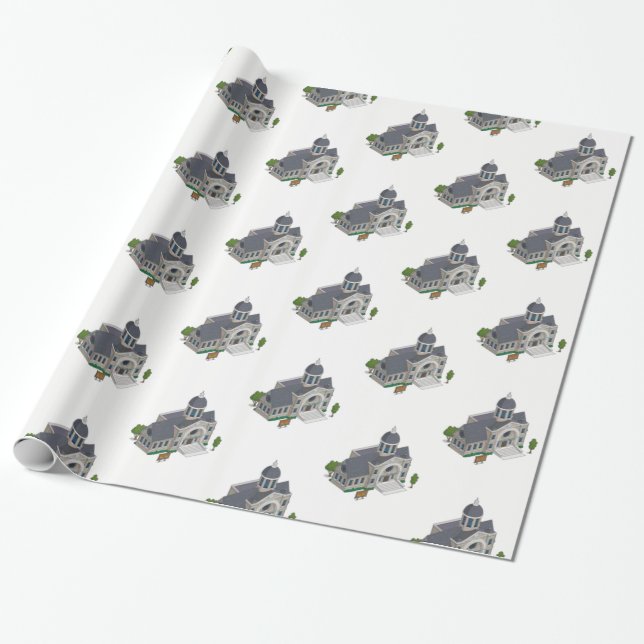 Geschenkpapier Tempel (Ungerollt)
