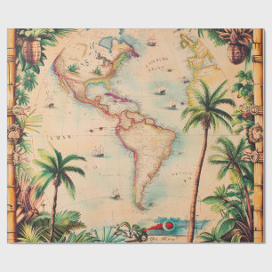 Geschenkpapier-Vintage Atlas Geschenkpapier