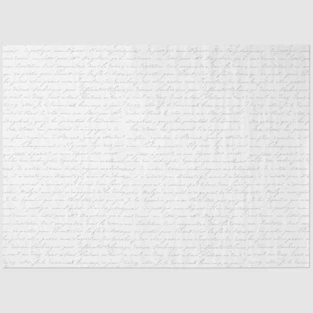 Geschenkpapier Vintages Französisches Skript Seidenpapier (Vorderseite)