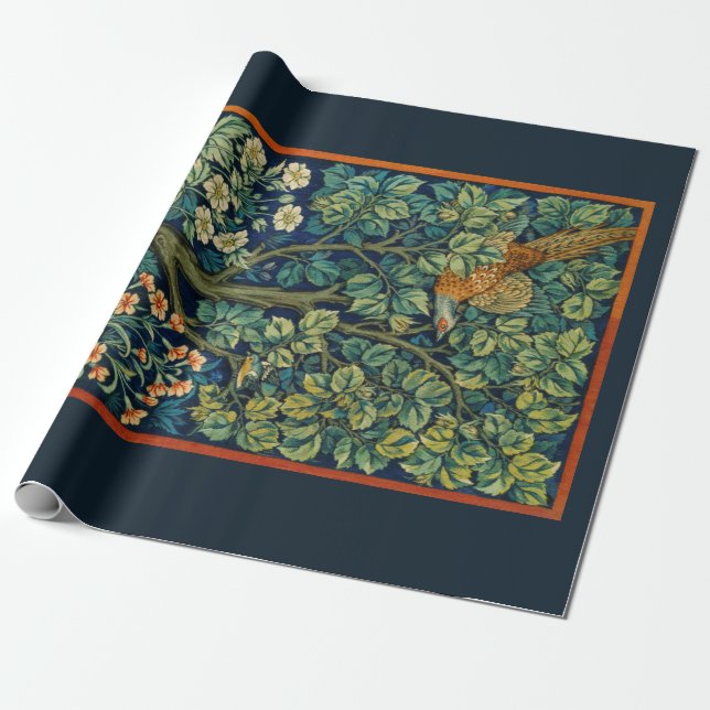 GESCHENKpapier : WILLIAM MORRIS : Fasan (Ungerollt)