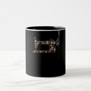 Geschenkquilter und Schneider, die das Nähen von G Zweifarbige Tasse