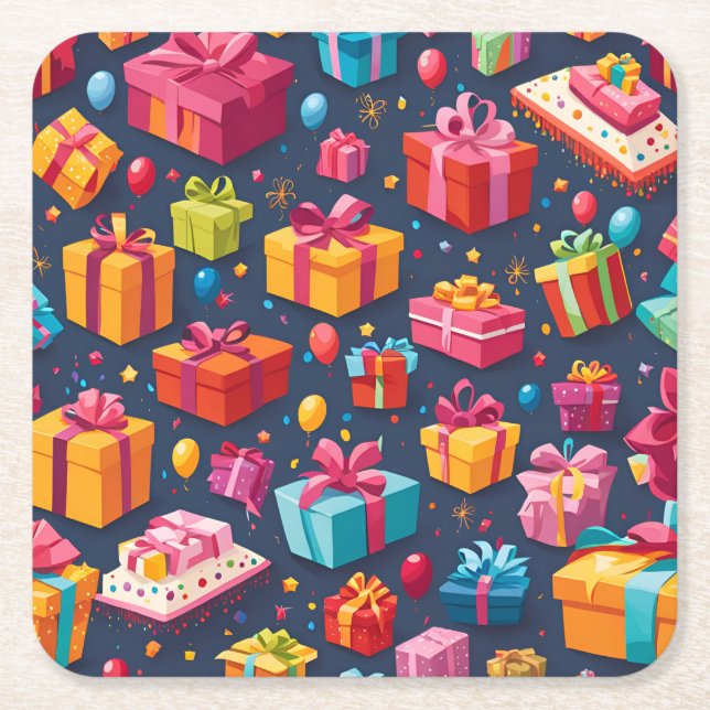 Geschenkregen Rechteckiger Pappuntersetzer (Vorderseite)
