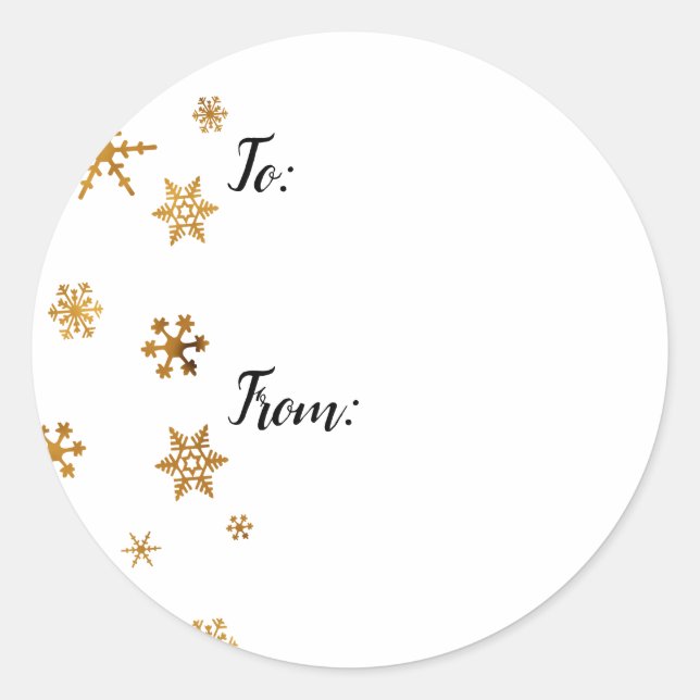 Geschenkschilder mit Imitate Gold Foil Ombre Schne Runder Aufkleber (Vorderseite)