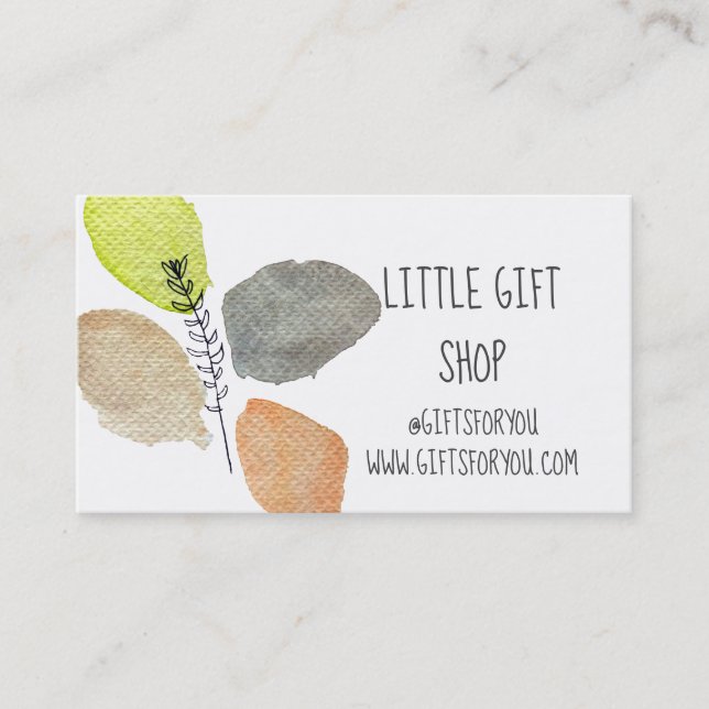Geschenkshop Moderne Aquarellkarte Visitenkarte (Vorderseite)