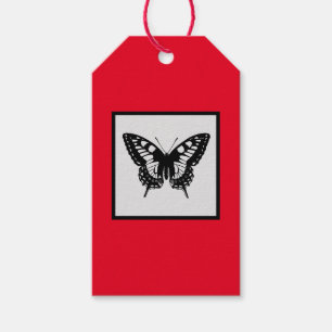 Geschenktafel BUTTERFLY SCHWARZ UND ROT Geschenkanhänger