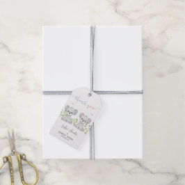 Geschenktafel für Koala Gender Reveal Party. Geschenkanhänger
