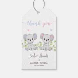 Geschenktafel für Koala Gender Reveal Party. Geschenkanhänger