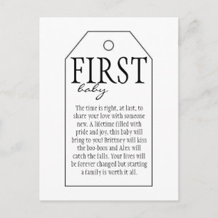 Geschenktafel für Weinflasche - First Baby Postkarte