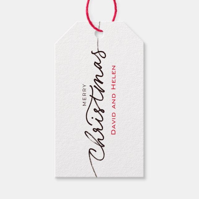 Geschenktafel HAND SCHRIFTLICHE MERRY CHRISTMAS IN Geschenkanhänger (Vorderseite)