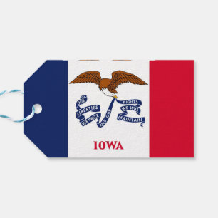 Geschenktafel mit der Fahne des Iowa-Staat, USA Geschenkanhänger