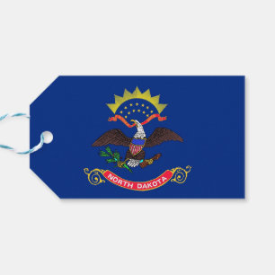 Geschenktafel mit der Flagge des Staat Nord-Dakota Geschenkanhänger