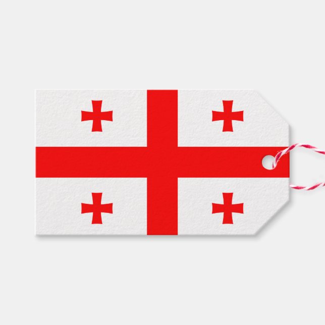 Geschenktafel mit der Flagge Georgiens Geschenkanhänger (Vorderseite (Horizontal))