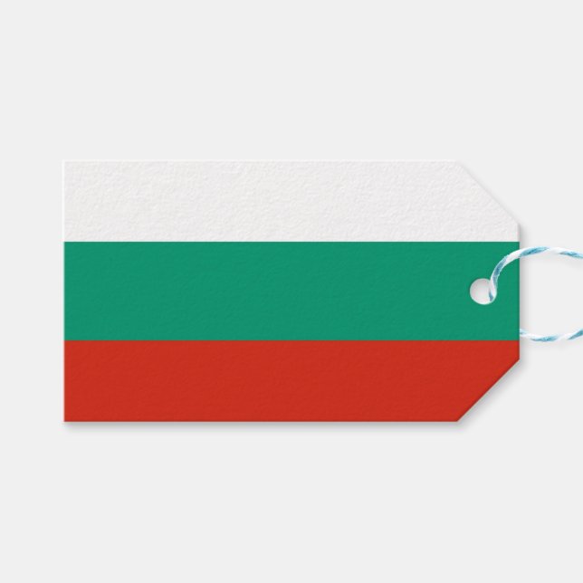 Geschenktafel mit Flagge Bulgariens Geschenkanhänger (Vorderseite (Horizontal))