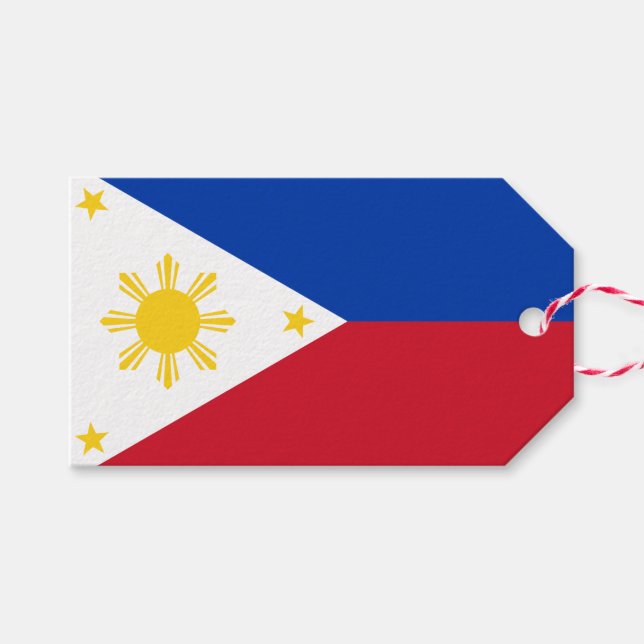 Geschenktafel mit Flagge der Philippinen Geschenkanhänger (Vorderseite (Horizontal))