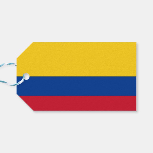 Geschenktafel mit Flagge Kolumbiens Geschenkanhänger (Rückseite Horizontal)