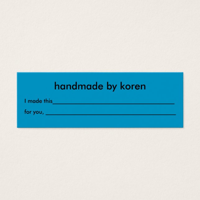 Geschenktag mit leerer Gebrauchsanweisung (Vorderseite)